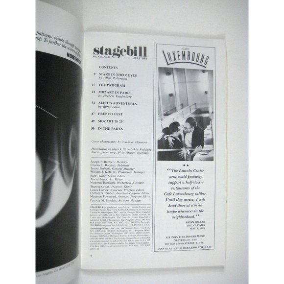 American Ballet Theatre Stagebill 1986 Gala Performance Metropolitan Opera House - Picture 4 of 11